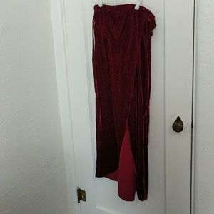 Velvet floor length skirt